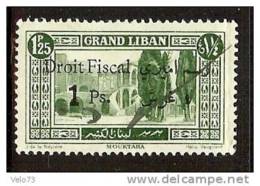 GRAND LIBAN N° 55 SURCHARGE DROIT FISCAL NOIRE 1Ps OBLITERE - Sonstige & Ohne Zuordnung