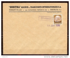 ALSACE LORRAINE N° 24 SUR LETTRE DE VOLMERANGE LES MINES DU 12/06/41 - Other & Unclassified