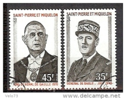 ST PIERRE N° 419/420 DE GAULLE OBLITERES - Used Stamps