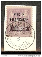 MADAGASCAR N° 22 OBLITERE SUR FRAGMENT  SIGNE SCHELLER - Used Stamps