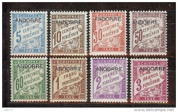 ANDORRE TAXES N° 1/8 * - Unused Stamps