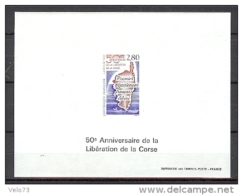 N° 2829 LIBERATION DE LA CORSE EN BLOC FEUILLET GOMME NON DENTELE ** - Pruebas De Lujo
