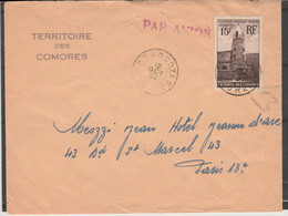 COMORES N° 10 SUR LETTRE DE DZAOUDZI DU 12/10/54 - Storia Postale