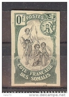 COTE DES SOMALIS ESSAI TYPE GUERRIER 0F NON DENTELE EN VERT ET NOIR NEUF SANS GOMME - Unused Stamps