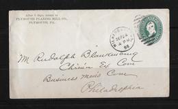 1896 Cover From Plymouth Planing Mill Co. To Philadelphia - ...-1900