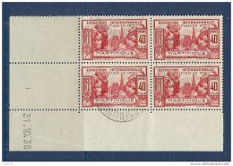 MARTINIQUE N° 163 EXPO PARIS 1937 EN COIN DATE OBLITERE DE 1937 - Used Stamps