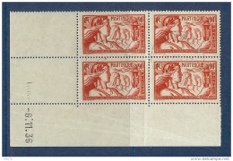 MARTINIQUE N° 165 EXPO PARIS 1937 EN COIN DATE OBLITERE DE 1937 - Oblitérés