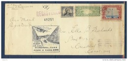 ETATS UNIS LETTRE RECOMMANDEE DE 1929 PREMIER VOL MIAMI-CANAL ZONE - Storia Postale