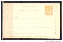 ENTIER N° 117-CL 1 MOUCHON 15c NEUVE - Letter Cards