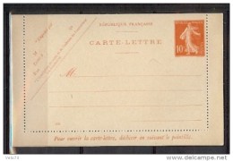 ENTIER N° 135-CL 2 SEMEUSE 10c ROUGE CHIFFRES MAIGRES NEUVE DATE 635 - Cartes-lettres