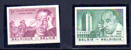 1963   Belgique, Jules Destrée Et Henry Van De Velde, 1269-1270** Non Dentelé (tirage 300), Sans Bord, - 1961-1980