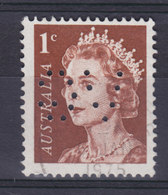 Australia Perfin Perforé Lochung 'VG' 1c. QEII Stamp (2 Scans) - Perforadas