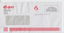 Romania EON Used Envelope Methane Gas Icon Postmark Stamp Natural Gases Envelope - Circulated - Gas