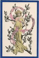 CPA Art Nouveau Femme Girl Woman érotisme Non Circulé Dos Non Séparé - Zandrino