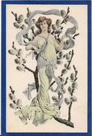 CPA Art Nouveau Femme Girl Woman érotisme Non Circulé Dos Non Séparé - Zandrino