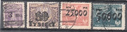 POLONIA POLOGNE 1921 SOVRASTAMPATI 4 Valori - Usados