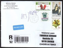 Czech Republic Opava 2014 / R Letter - Cover / Flower, Architecture, Baroque - Cartas & Documentos