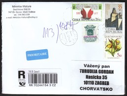 Czech Republic Opava 2014 / R Letter - Cover / Flower, Architecture, Baroque - Brieven En Documenten