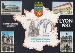 Carte  FRANCE   Championnat  D' Europe  De  Patinage  Artistique   LYON    1982 - Patinaje Artístico