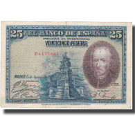 Billet, Espagne, 25 Pesetas, 1928, 1928-08-15, KM:74b, TTB - 1-2-5-25 Pesetas