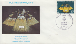 Enveloppe  FDC   1er  Jour   POLYNESIE   Habits  De  Danse  1979 - FDC