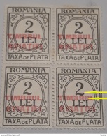 ERROR STAMP  REVENUE ROMANIA 1931, BF,,AIRMAIL TAXA DE PLATA OVERPRINT TIMBRUL AVIAȚIEI " ERROR AT 2 AND ' U"  OVERPRINT - Abarten Und Kuriositäten