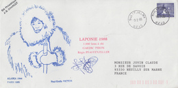 Enveloppe  NORVEGE   Raid   LAPONIE  1000 Kms  à  Ski   1988 - FDC