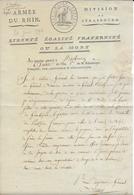 AN 2 - 1794 - ARMEE DU RHIN - LETTRE Du QUARTIER GENERAL à STRASBOURG - DEMANDE DE RENFORTS - Sellos De La Armada (antes De 1900)