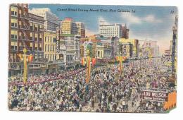 NEW ORLEANS - CANAL STREET DURING MARDI GRAS 1953   VIAGGIATA FP - New Orleans