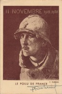 CPA WW1 20 Ans Armistice Le Poilu De France 11 Novembre 1918 1938 Illustrée Et Signée Par Fernand DUBREUIL - Guerra 1914-18