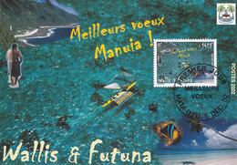 Carte Maximum WALLIS Et FUTUNA N° Yvert 587 (MEILLEURS VOEUX) Obl Sp 1er Jour - Maximumkarten