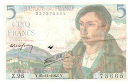 Billet > France > 5 Francs   1943   Comme Neuf Mais Un Trous - 5 F 1943-1947 ''Berger''