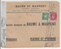 1942 - PETAIN + CERES Sur ENVELOPPE Avec CENSURE De PARIS => HAINE ST PIERRE (BELGIQUE) - 1941-42 Pétain