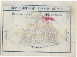 COUPON REPONSE FRANCO-COLONIAL Avec PRIX DE VENTE RECTIFIE - Antwortscheine