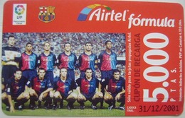 AIRTEL - EQUIPO DE FUTBOL - BARCELONA - USADA 1ª CALIDAD LA DE LA FOTO - A704 - Airtel