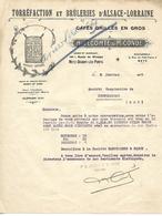 Facture Lettre 1922 / Moselle / METZ / LECOMTE & CONDE / Torréfaction Brûleries D'Alsace-Lorraine / 88 Coop Neufchâteau - 1900 – 1949