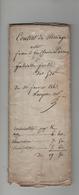 Contrat De Mariage Paccoud Justin 1843 - Manoscritti