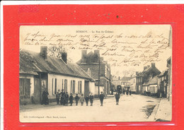 80 HORNOY Le BOURG Cpa Animée La Rue Du Chateau    Edit Douillet - Hornoy Le Bourg