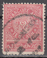 INDIA- TRAVENCORE    SCOTT NO.  23    USED    YEAR 1921 - Travancore