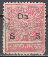 INDIA- TRAVENCORE    SCOTT NO.  09    USED    YEAR 1921 - Travancore