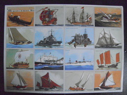 Image D'école - N° 028 - Planche De Bateaux - Format 24 X 33 Cm - 1953 - Planche Entière Non Découpée De 12 Images - Barcos