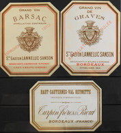 3 ETIQUETTES Différentes De VIN - De BORDEAUX - En Très Bon Etat - Colecciones & Series