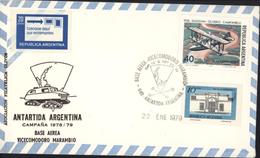 Enveloppe Antartida Argentina Campana 1978 79 Base Aerea Vicemodoro Marambio CAD Illustré YT 1108 1105 - Lettres & Documents