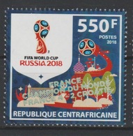 Centrafrique 2018 Surch. Ovpt. "FRANCE CHAMPION" FIFA World Cup WM Coupe Du Monde Russie Russia Football Fußball Soccer - 2018 – Russland