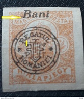 Error Transilvania 1919, ROMANIA 1919 Occupation , Overprint  BANI REGATUL ROMANIEI, Misplaced, Overprint  Imperfect - Transylvania