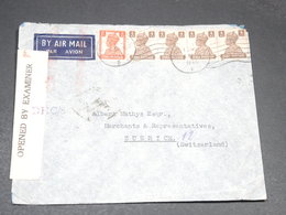 INDE - Enveloppe En 1944 Pour La Suisse Avec Contrôle Postal - L 20561 - 1936-47 Roi Georges VI