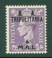 Tripolitania: 1950   KGVI 'B. A. Tripolitania' OVPT   SG T19    6l On 3d    MH - Tripolitaine