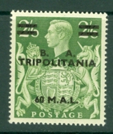 Tripolitania: 1950   KGVI 'B. A. Tripolitania' OVPT   SG T24    60l On 2/6d    MH - Tripolitania