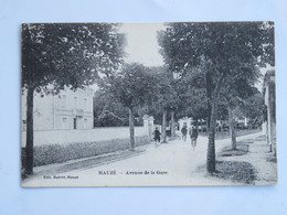 C.P.A. : 79 MAUZE : Avenue De La Gare, Animé, En 1916 - Mauze Sur Le Mignon