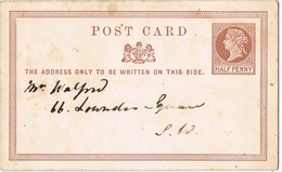 29332. Entero Postal 1/2 Penny, Post Card - Brieven En Documenten